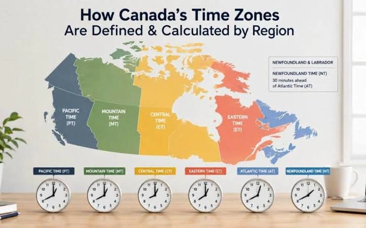 Canada Spans Six Time Zones