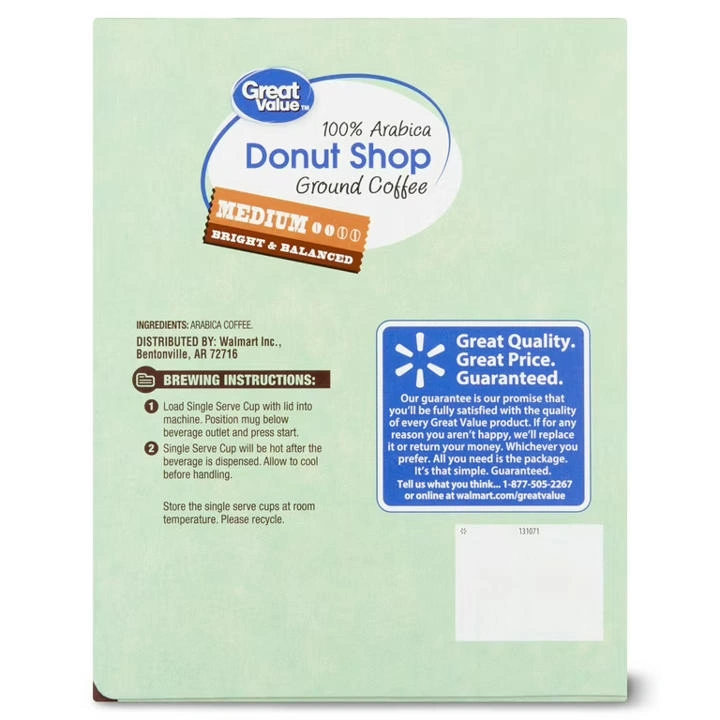 donut shop coffee pods nutrition facts caffeine